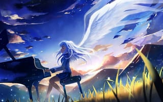 Картинка аниме, kanade tachibana, ангельские ритмы, angel beats!