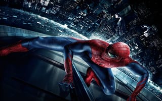 Картинка Новый Человек-паук, нью йорк, ночь, The Amazing Spider-Man, город, паук
