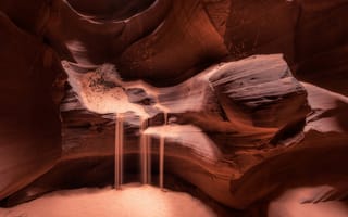 Картинка США, штат Аризона, песок, пески времени, текстура, каньон Антилопы, скалы