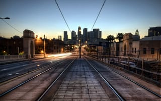 Картинка город, Los Angeles, закат, США