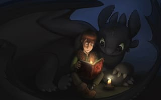 Картинка Как приручить дракона, книга, Иккинг, Беззубик, ночная фурия