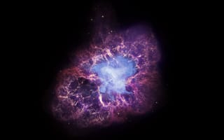 Картинка крабовидная туманность, тьма, звёзды, crab nebula, космос