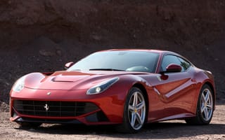 Картинка Ferrari, берлинета, Ф12, Феррари, передок, суперкар, красный, F12, berlinetta