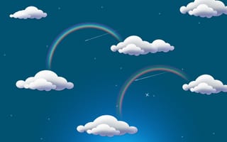 Картинка rainbow, радуга, облака