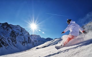 Картинка Сноуборд, горы, snowboard, кантовка, адреналин, солнце, gopro, снег