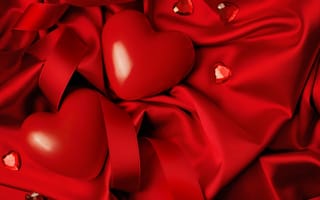 Картинка silk, Valentine's Day, heart, red, любовь, сердце, love, romantic