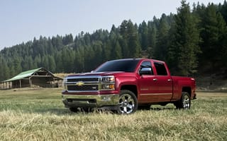 Картинка bed, red, 1500, pickup truck, ranch, Chevrolet Silverado, North America, size, pickup, large, double cab, GM, 2014, truck, chevy