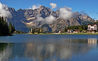 Картинка природа, озеро, Италия, Italy, lake, mountains, nature, Italia