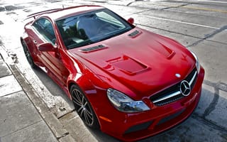Картинка Mercedes, тюнинг, красный, спорткар, Black Series, SL65, Benz