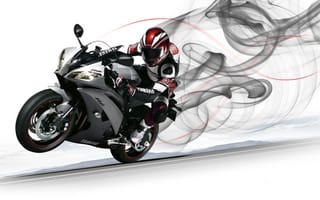 Картинка Yamaha, front, ямаха, мотоциклист, YZF-R6, спортивный мотоцикл