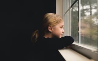 Картинка девочка, окно