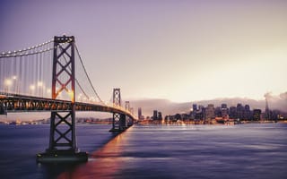 Картинка город, bay bridge, мост из Сан-Франциско в Окленд, San Francisco, Сан-Франциско, США, Arthur Chang рhotography, Калифорния, Nikon D800E