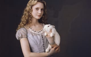 Картинка Алиса, Миа, платье, волосы, Васиковска, кролик