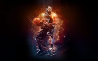 Картинка LeBron James, Игрок, Heat, Miami, NBA, Огонь, 6, Basketball, Баскетбол