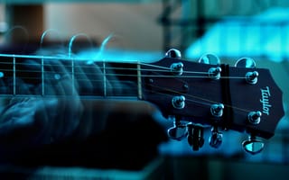 Картинка Гитара, музыка, синий