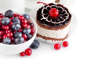Картинка ягоды, пирожное, десерт, сладкое, еда