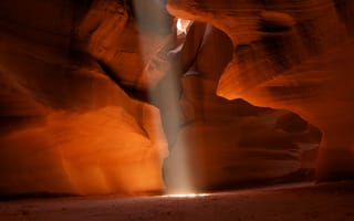Картинка луч, песок, каньон, текстура, камени, скалы, свет, пещера