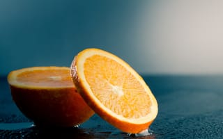 Картинка мокро, цитрус, еда, капли, фрукт, долька, апельсин