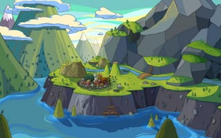 Картинка mountains, Adventure Time, water