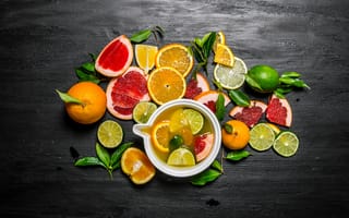 Картинка лайм, цитрусы, lime, drink, фреш, напиток, мандарин, mandarin, грейпфрут