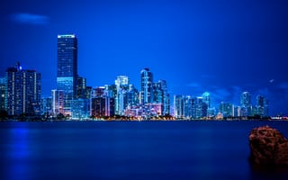 Картинка Майами, панорама, vice city, Miami, florida, Флорида, ночь, огни
