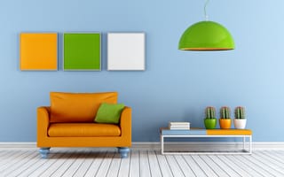 Картинка interior, stylish design, красочно оформленная гостиная, стильный дизайн, диван, Colorful lounge, couch, интерьер