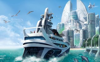 Картинка anno 2070, стратегия, яхта, игра