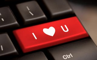 Картинка настроения, love, клавиатура, I love you, компьютер, сердечко, сердце, красный