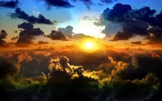 Картинка sky, солнце, небо, пейзаж, облака