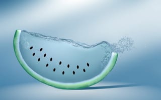 Картинка watermelon, вода, семечки, креатив, арбуз