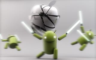 Картинка Lightsaber, White, Silver, Android, Apple, Green