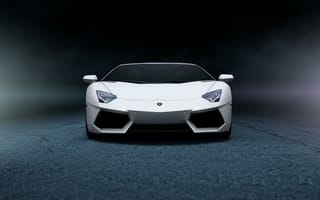 Картинка авентадор, white, перед, Lamborghini, ламборджини, белый, Aventador, front, LP700-4