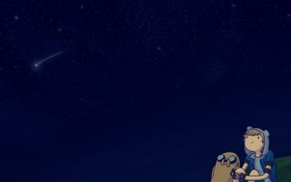 Картинка Jake, Adventure Time, Space, Cartoon, Фин, Sky, Время Приключений, Джейк, Звезды, Мультфильм, Finn, Небо
