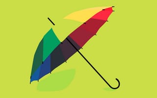 Картинка цвет, рендеринг, радуга, зонт
