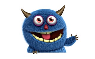 Картинка 3d, fluffy, funny, face, monster, cute