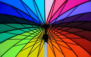 Картинка цвет, зонт, rainbow, umbrella, colorful, colors, радуга, bright
