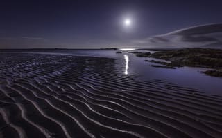 Картинка Ardrossan, Scotland, ночь, песок, рябь, United Kingdom