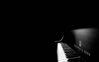 Картинка черно-белое, клавиши, рояль