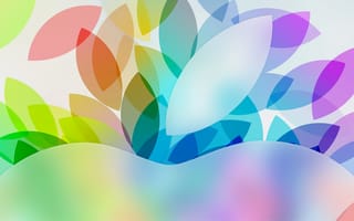 Картинка apple, яблоко, hi-tech, цвет, листья, узор