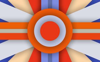Картинка Android, 5.0, Abstraction, Material, Orange, Circle, Colors, Design, Stripes, Lollipop, Line, Blue
