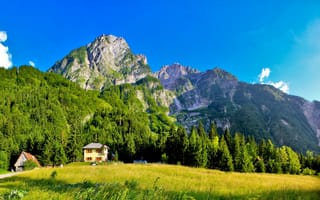 Картинка Bovec, швейцария, домики, природа, Горы