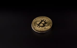 Картинка gold, coin, bitcoin, btc, биткоин, black