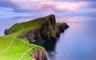Картинка Шотландия, остров Скай, Neist point, архипелаг Внутренние Гебриды, на краю, маяк