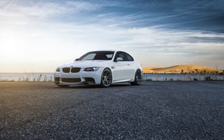Картинка BMW, E92, Wheels, Vorsteiner, Car, Color, M3, Front, White, Flow, Forged