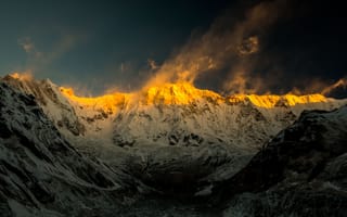 Картинка горы, Annapurna, Закат Солнца