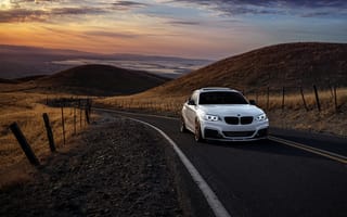 Картинка BMW, Garde, Car, Front, Sunset, Avant, Wheels, Mountains, Sunrise, San Jose, M235i
