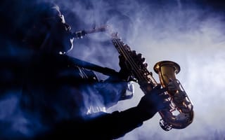 Картинка musician, saxophone, smoke