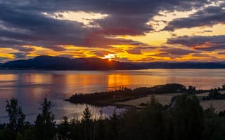 Картинка рассвет, утро, Vikhamar, Норвегия, Norway