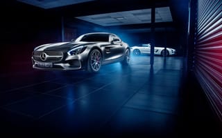 Картинка Mercedes-Benz, Roadster, Front, Grey, SLS, Supercars, Side, GT S, AMG, White