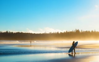 Картинка surfboard, silhouette, beaches, surf
